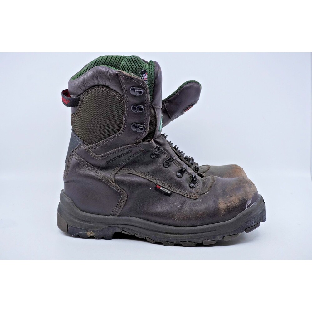 Red Wing King Toe Work Boots Mens Size 9.5 D Waterproof Leather Safety Toe 3547